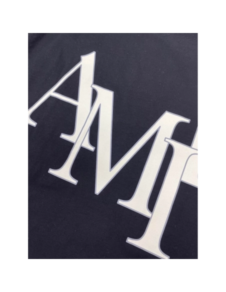 Amiri New Logo Short Sleeve Double Color Gel Printed Back T-shirt,Amiri T Shirt,Tshirt,APPAREL