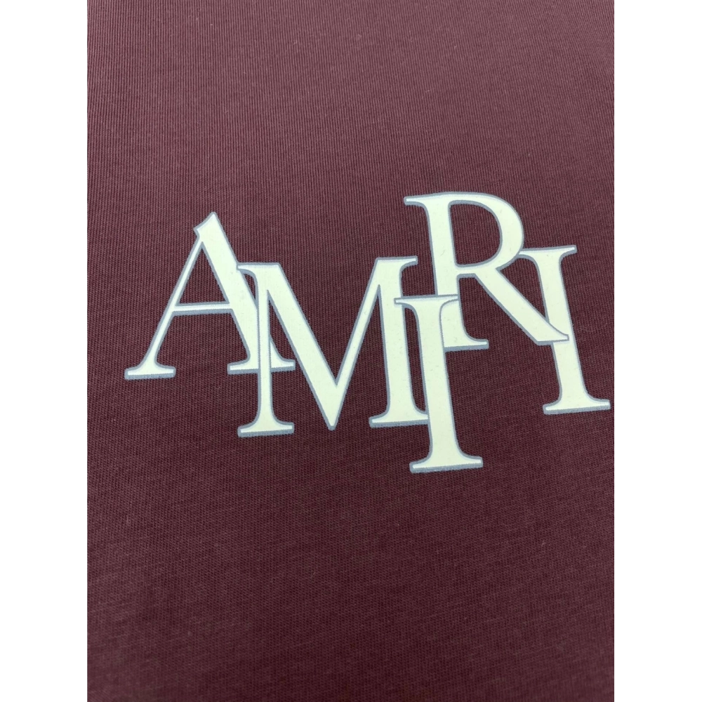 Amiri New Logo Short Sleeve Double Color Gel Printed Back T-shirt,Amiri T Shirt,Tshirt,APPAREL