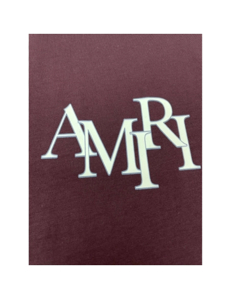 Amiri New Logo Short Sleeve Double Color Gel Printed Back T-shirt,Amiri T Shirt,Tshirt,APPAREL