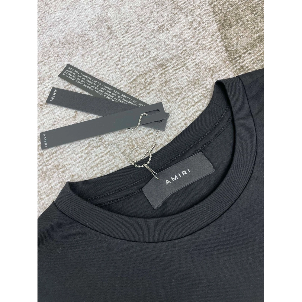 Amiri New Logo Letter Short Sleeve T-shirt,Amiri T Shirt,Tshirt,APPAREL