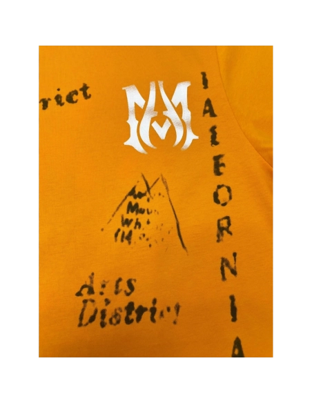 Amiri graffiti fluorescent green print short-sleeved rear printt T-shirt,Amiri T Shirt,Tshirt,APPAREL