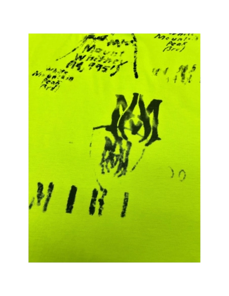 Amiri graffiti fluorescent green print short-sleeved rear printt T-shirt,Amiri T Shirt,Tshirt,APPAREL