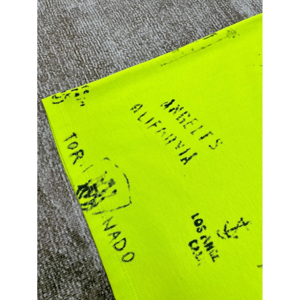 Amiri graffiti fluorescent green print short-sleeved rear printt T-shirt,Amiri T Shirt,Tshirt,APPAREL