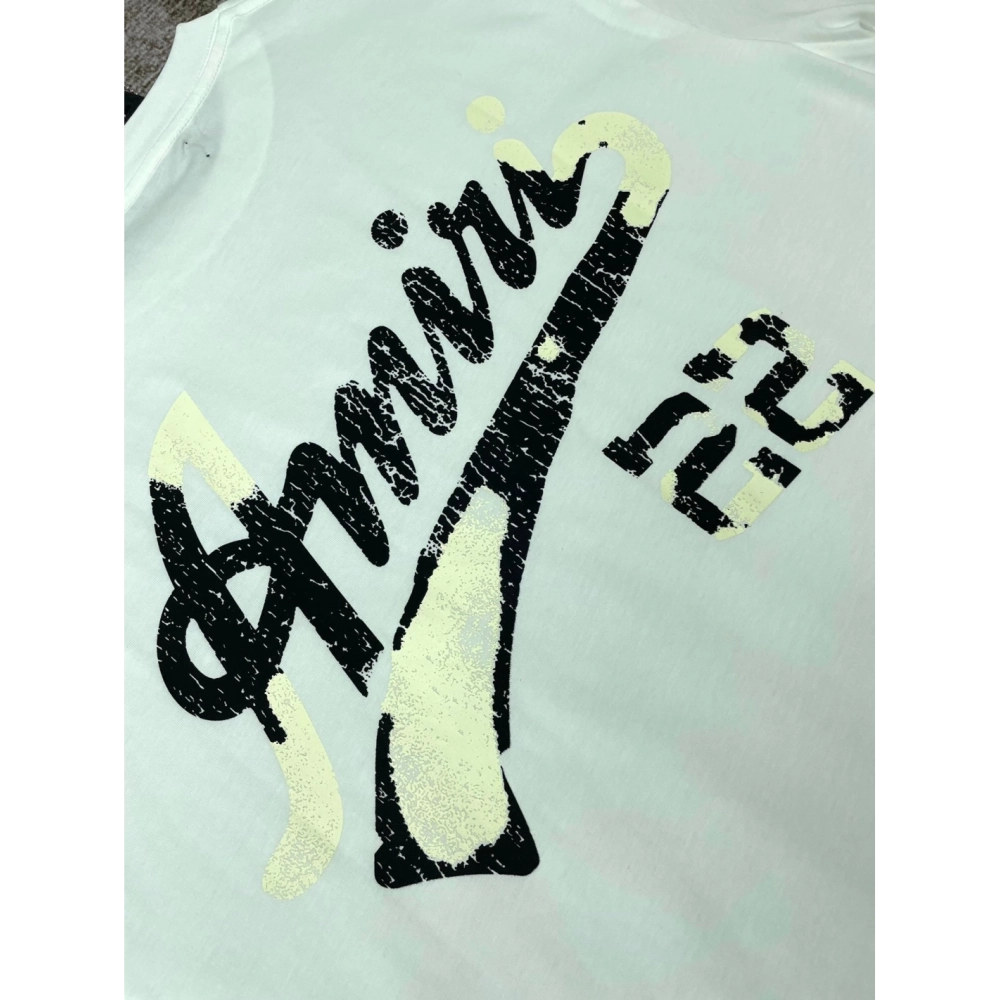 Amiri New Cracked Logo Printed Short-Sleeve T-shirt,Amiri T Shirt,Tshirt,APPAREL