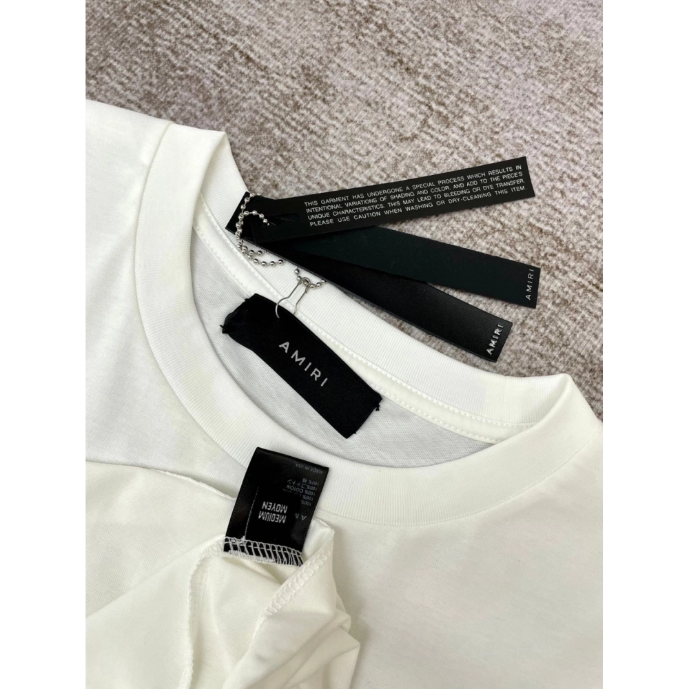 Amiri New Cracked Logo Printed Short-Sleeve T-shirt,Amiri T Shirt,Tshirt,APPAREL