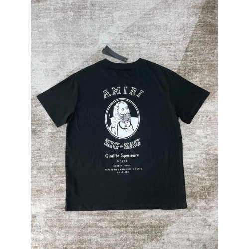 Amiri New joint short-sleeved rear joint ZIG printed print T-shirt,Amiri T Shirt,Tshirt,APPAREL