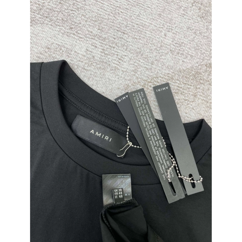 Amiri New letter short-sleeved rear logo letter printt T-shirt,Amiri T Shirt,Tshirt,APPAREL