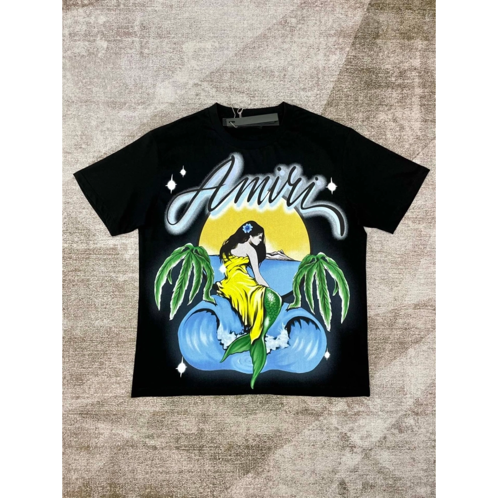 Amiri New Mermaid Printed Short-Sleeve T-shirt,Amiri T Shirt,Tshirt,APPAREL
