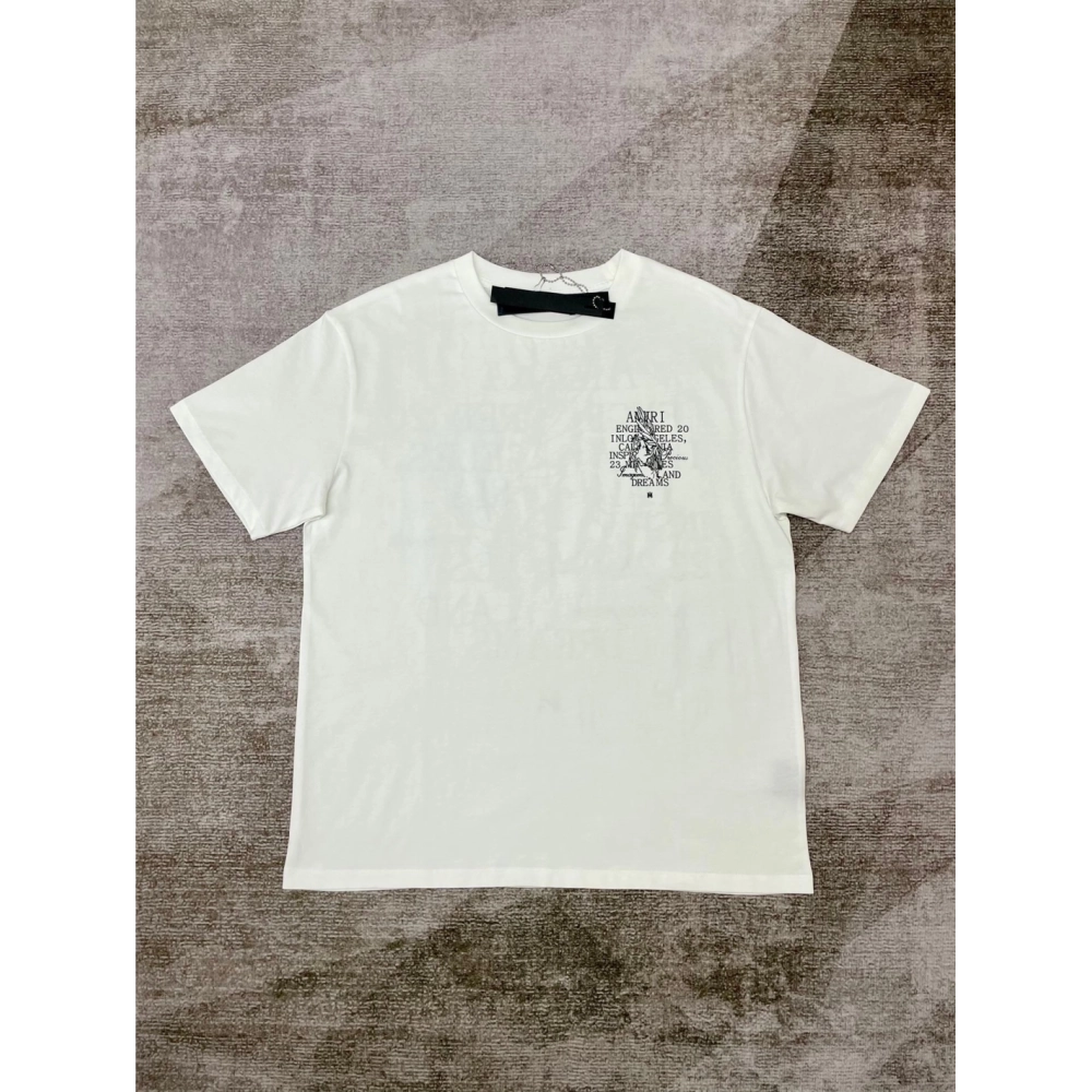 Amiri New print black letter short-sleeved rear wide white letter printt T-shirt,Amiri T Shirt,Tshirt,APPAREL