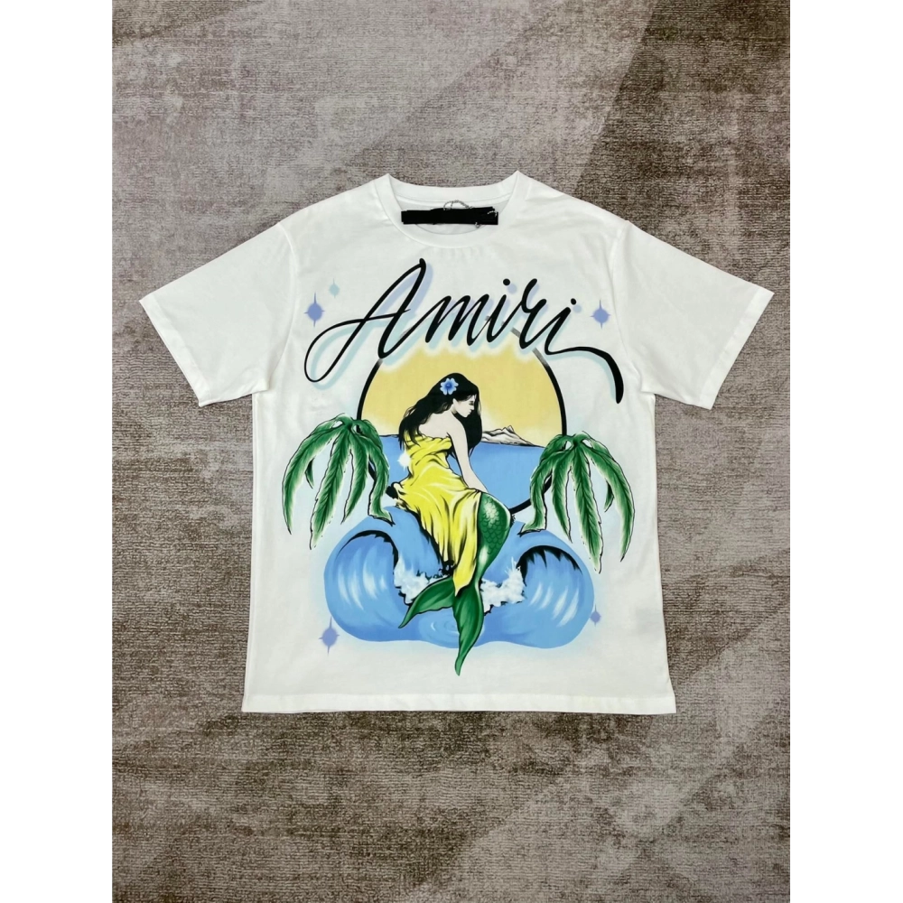 Amiri New Mermaid Printed Short-Sleeve T-shirt,Amiri T Shirt,Tshirt,APPAREL