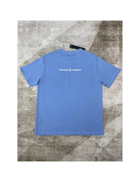 Amiri New print blue short-sleeved rear wide thick logo letter three-dimensional printt T-shirt,Amiri T Shirt,Tshirt,APPAREL