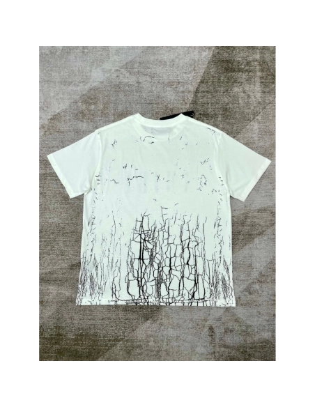 Amiri New print silk crack letter short-sleeved wide logo silk crack feeling print T-shirt,Amiri T Shirt,Tshirt,APPAREL