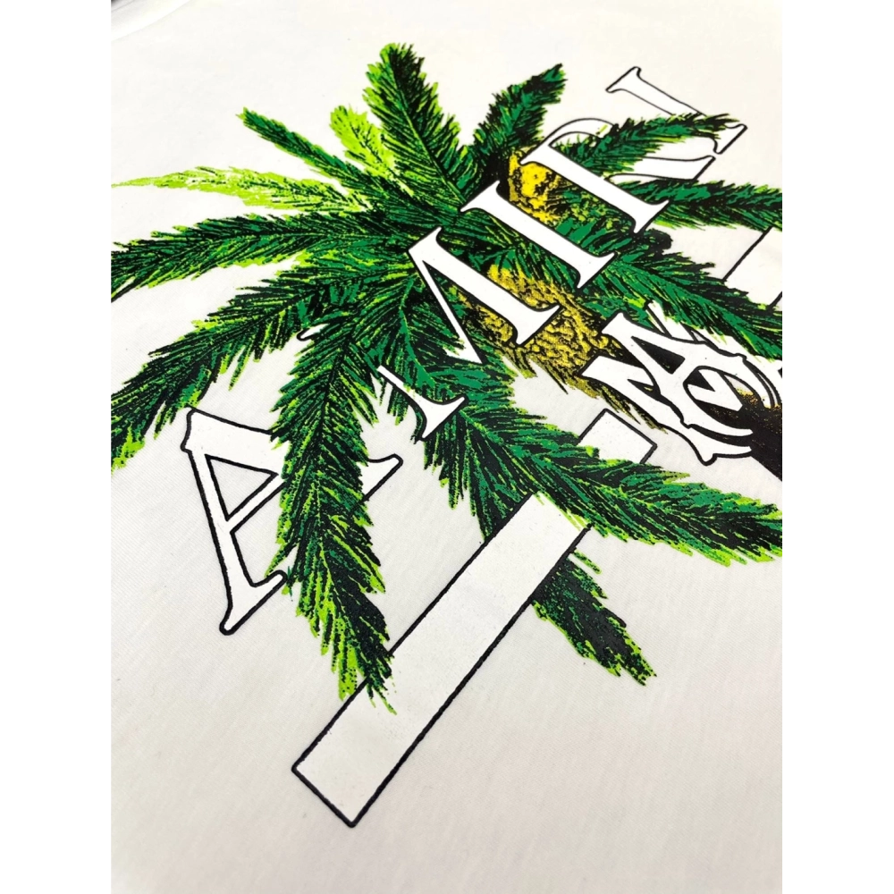 Amiri New print coconut tree short-sleeved wide logo coconut tree digital printt T-shirt,Amiri T Shirt,Tshirt,APPAREL