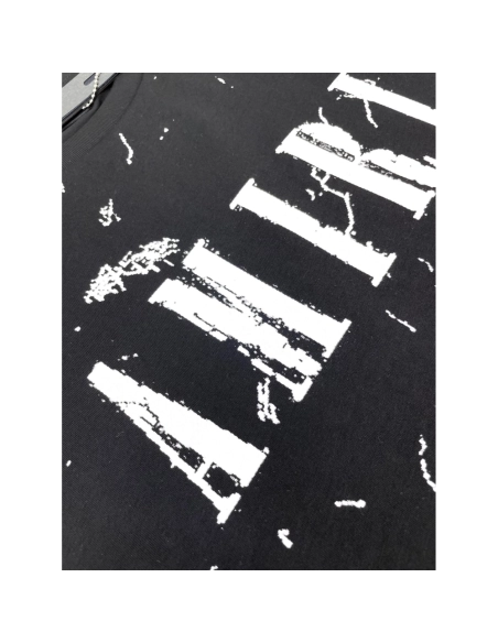 Amiri New print silk crack letter short-sleeved wide logo silk crack feeling printT-shirt,Amiri T Shirt,Tshirt,APPAREL