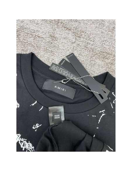 Amiri New print silk crack letter short-sleeved wide logo silk crack feeling printT-shirt,Amiri T Shirt,Tshirt,APPAREL