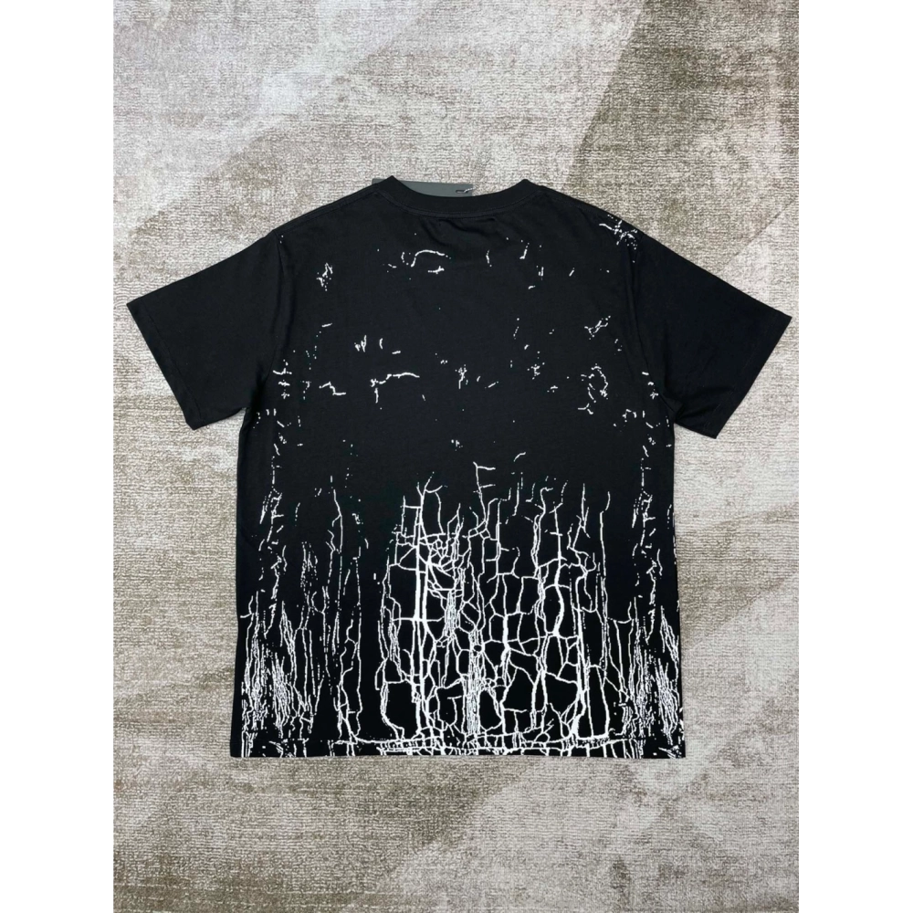 Amiri New print silk crack letter short-sleeved wide logo silk crack feeling printT-shirt,Amiri T Shirt,Tshirt,APPAREL