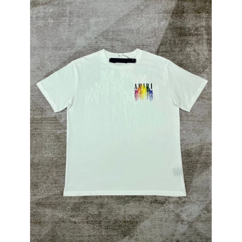 Amiri New print colorful black short-sleeved rear wide colorful logo letter tassel printt T-shirt,Amiri T Shirt,Tshirt,APPAREL