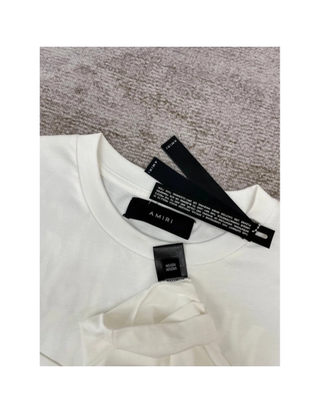 Amiri New print colorful black short-sleeved rear wide colorful logo letter tassel printt T-shirt,Amiri T Shirt,Tshirt,APPAREL