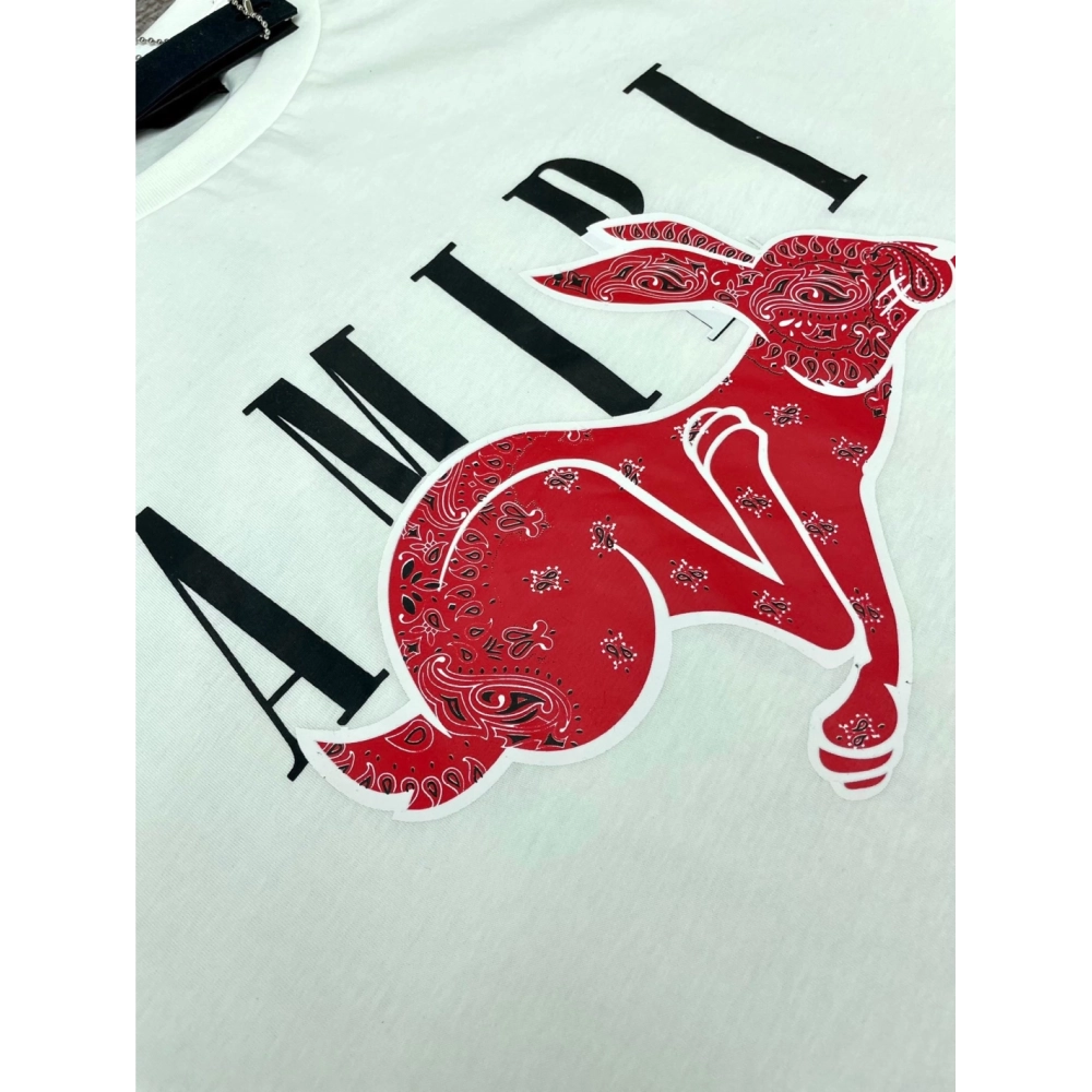 Amiri New Red Rabbit Printed Short-Sleeve T-shirt,Amiri T Shirt,Tshirt,APPAREL