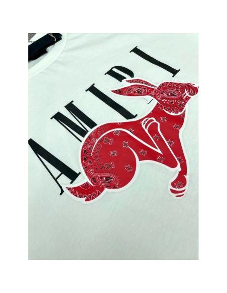 Amiri New Red Rabbit Printed Short-Sleeve T-shirt,Amiri T Shirt,Tshirt,APPAREL