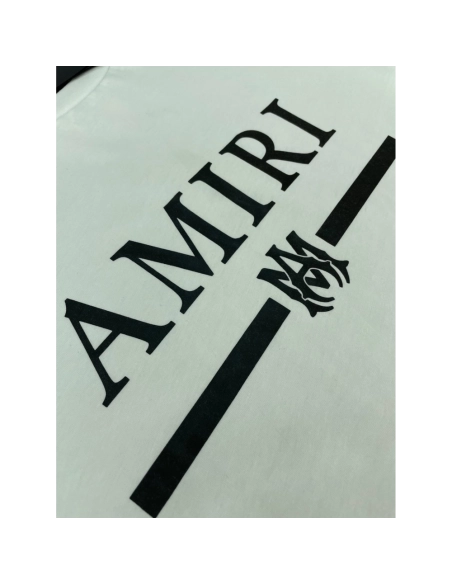Amiri New short-sleeved AM letter logo print T-shirt,Amiri T Shirt,Tshirt,APPAREL
