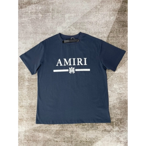 Amiri New short-sleeved AM letter logo print T-shirt,Amiri T Shirt,Tshirt,APPAREL