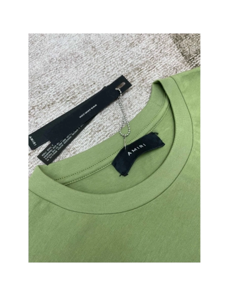 Amiri New short-sleeved New wash water mark tag T-shirt,Amiri T Shirt,Tshirt,APPAREL
