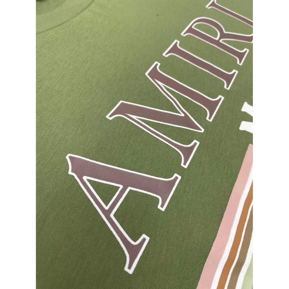 Amiri New short-sleeved New wash water mark tag T-shirt,Amiri T Shirt,Tshirt,APPAREL