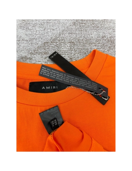 Amiri New short-sleeved New wash water mark tag T-shirt,Amiri T Shirt,Tshirt,APPAREL