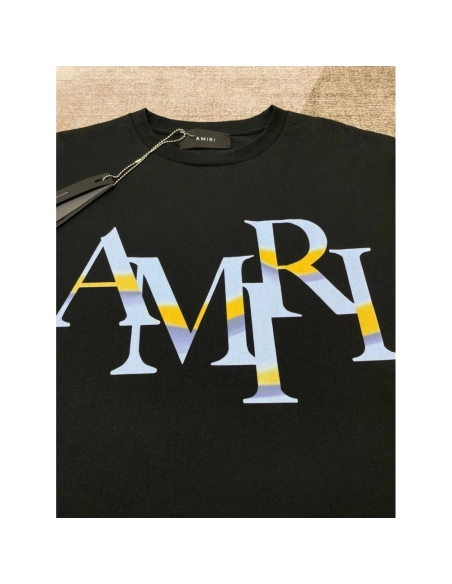 Amiri New short-sleeved New wash water mark tag T-shirt,Amiri T Shirt,Tshirt,APPAREL