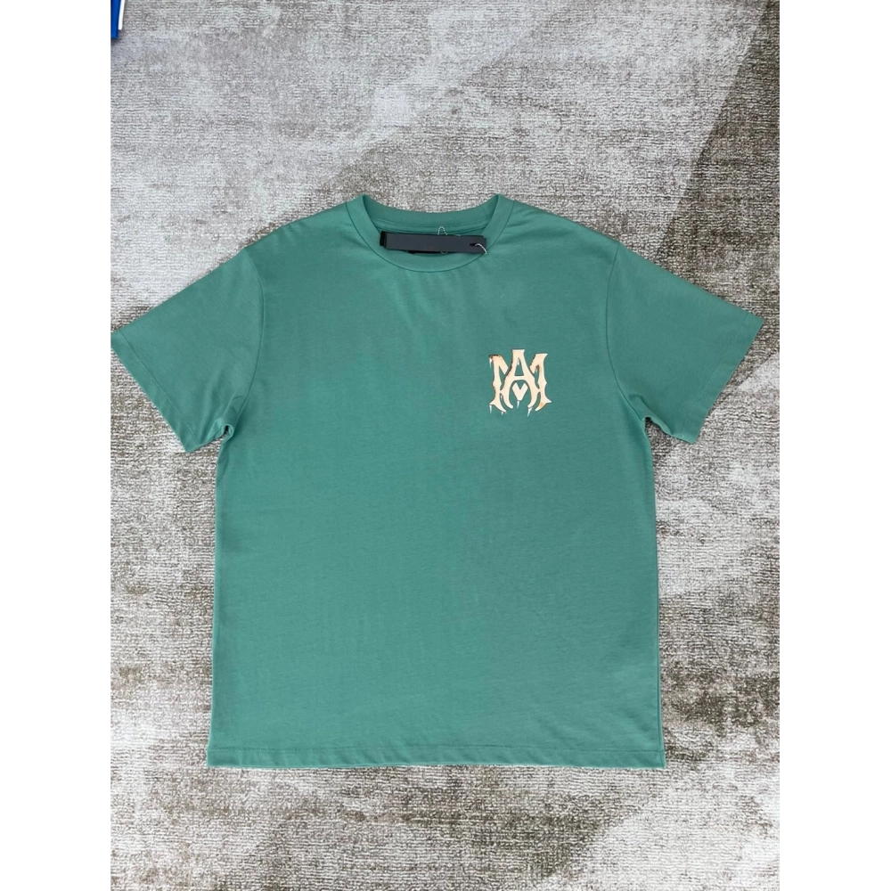 Amiri Newshort-sleeved orange and white gradient logo letter print T-shirt,Amiri T Shirt,Tshirt,APPAREL