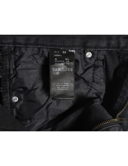 Amexnocap leather label lightning bolt denim trousers,Amexnocap