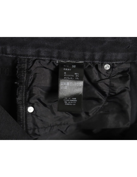Amexnocap leather label lightning bolt denim trousers TSK2,Amexnocap