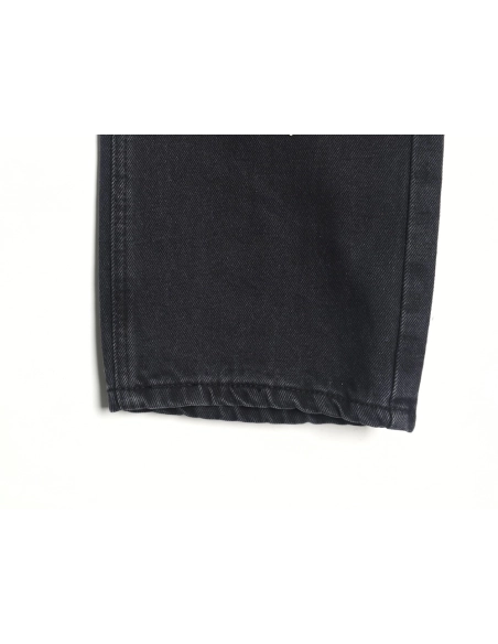 Amexnocap leather label lightning bolt denim trousers TSK2,Amexnocap