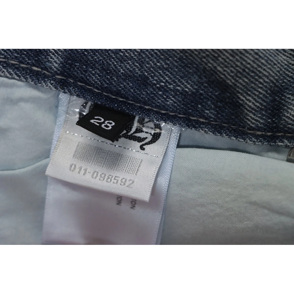 Chrome Hearts multicolor laser cross leather denim trousers,Chrome Hearts