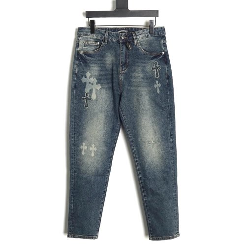 Chrome Heart Classic Cross Denim Pants,Chrome Hearts