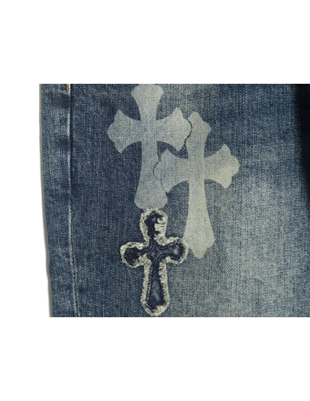 Chrome Heart Classic Cross Denim Pants,Chrome Hearts