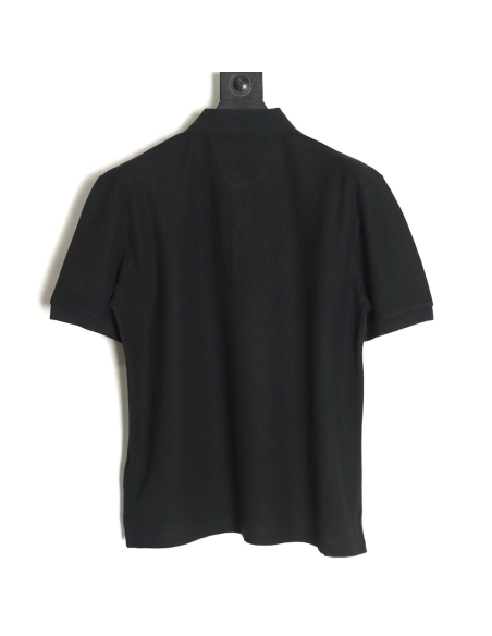 Prada patchwork triangle logo short-sleeved polo shirt,Prada