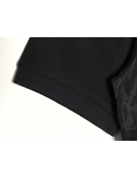 Prada patchwork triangle logo short-sleeved polo shirt,Prada