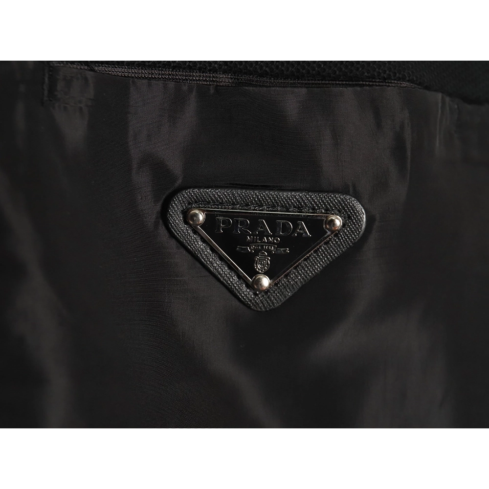 Prada patchwork triangle logo short-sleeved polo shirt,Prada