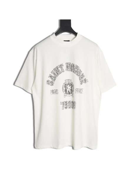 Balenciaga Art Destruction Crack Printed Short Sleeves,Balenciaga