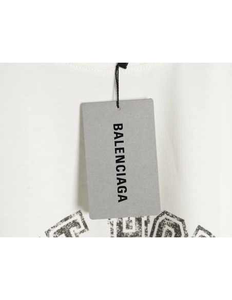 Balenciaga Art Destruction Crack Printed Short Sleeves,Balenciaga