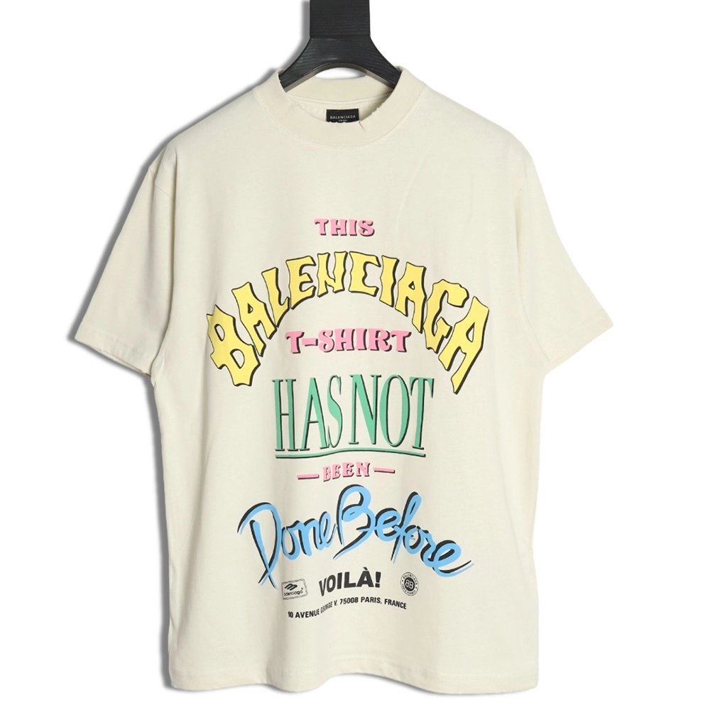 Balenciaga letter foam print washed distressed short-sleeved T-shirt,Balenciaga