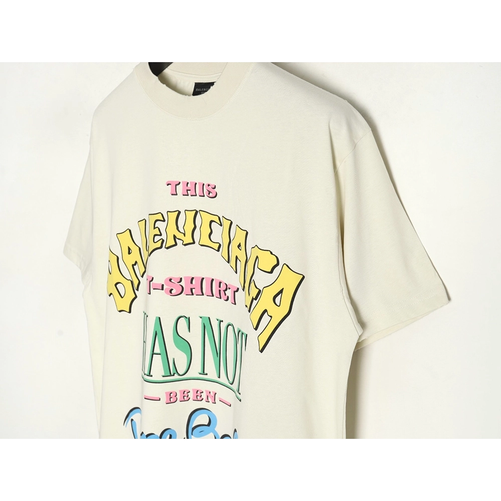 Balenciaga letter foam print washed distressed short-sleeved T-shirt,Balenciaga