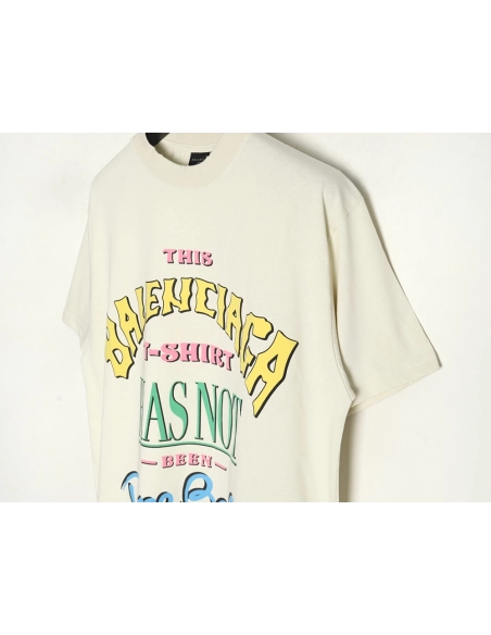 Balenciaga letter foam print washed distressed short-sleeved T-shirt,Balenciaga