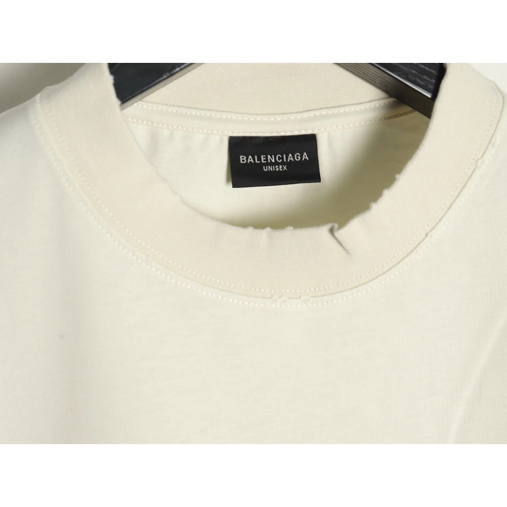 Balenciaga letter foam print washed distressed short-sleeved T-shirt,Balenciaga