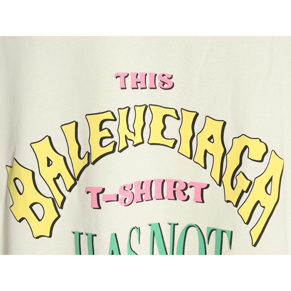 Balenciaga letter foam print washed distressed short-sleeved T-shirt,Balenciaga