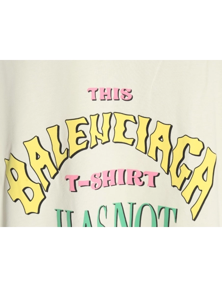 Balenciaga letter foam print washed distressed short-sleeved T-shirt,Balenciaga