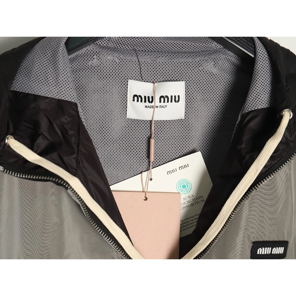 Miu Miu patchwork lettering trench coat TSK1,Miu Miu