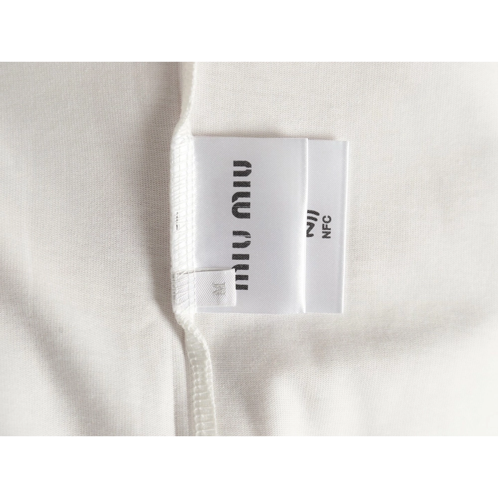 Miu Miu Classic Embroidered Logo Lettering T-Shirt,Miu Miu